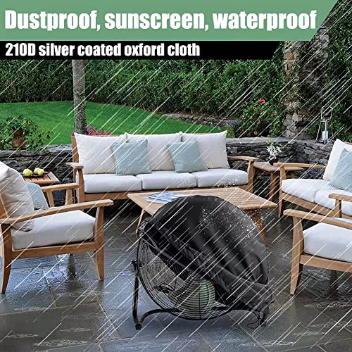 ZUYYON Industrial Fan Cover Waterproof Dustproof Outdoor Fan Cover for 18"&20" Industrial Floor Fan Heavy Duty High Velocity Floor Fan Covers(Black) - Image 5