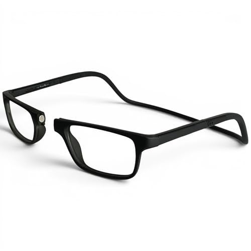 Clic Magnetic Reading Glasses Adjustable Neck Hanging Readers Secure Fit with Soft Headband Nashi SXL Black 100 - Image 1