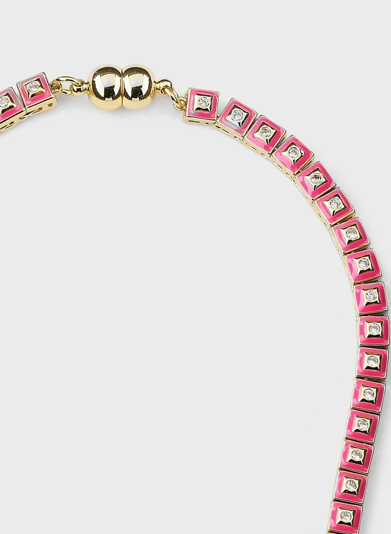 LUV AJ Pyramid Stud Long Necklaces