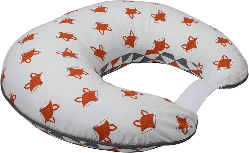 Bacati  Playful Foxes OrangeGrey Nursing Pillow with POLYFILLED Insert UltraSoft 100 Cotton Fabric in a Fashionable TwoSided Design Nursing Pillow with Removable Cover - Image 5