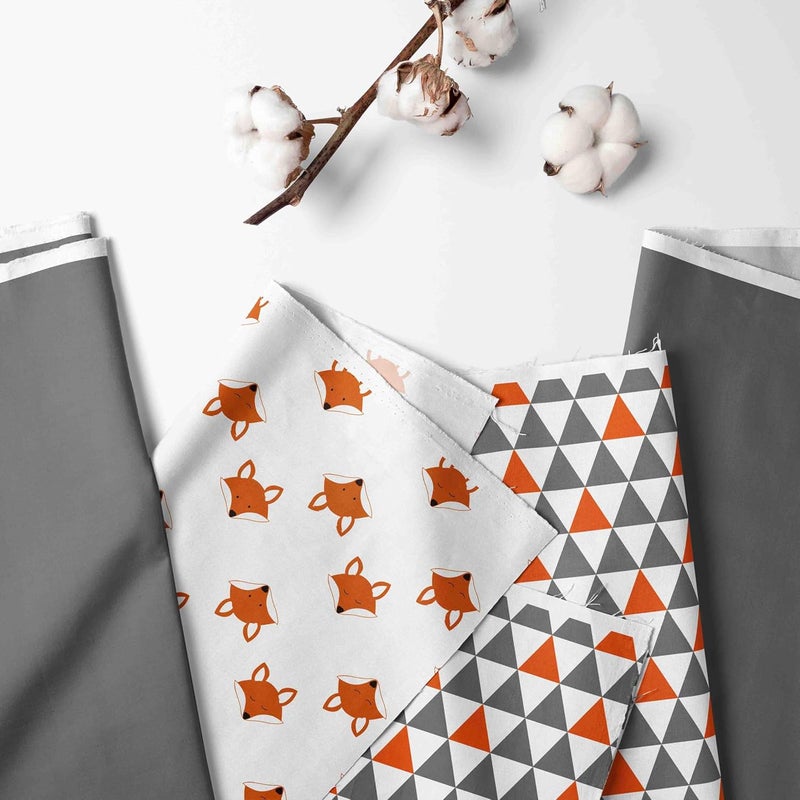Bacati  Playful Foxes OrangeGrey Nursing Pillow with POLYFILLED Insert UltraSoft 100 Cotton Fabric in a Fashionable TwoSided Design Nursing Pillow with Removable Cover - Image 2