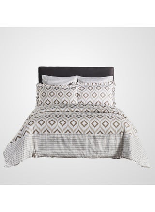 7-Piece Cotton Comforter Set With Removable Filler - King 260 x 240 Cms Cream and Brown. - pzsku/Z9301F7E6353FA6C70451Z/45/_/1675689007/2d45eadc-4ae1-4579-8546-56959b46830f