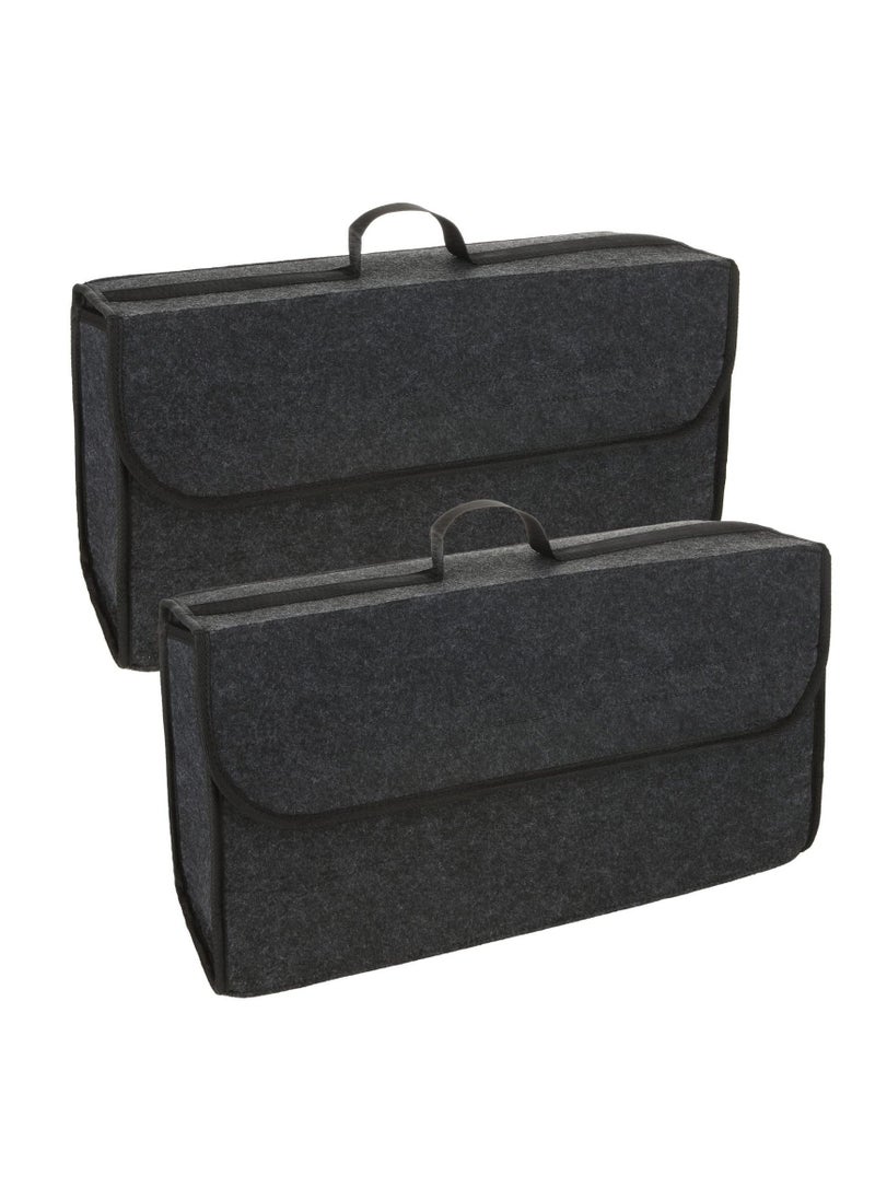 SYOSI - Car Boot Organiser Storage, 2 Pack Car Trunk Organizer, Small Car Trunk Boot Bags Box with Velcro Non Slip Car Accessories Declutter Tools Trunk Boot Tidy Storage Case for vw All Vehicles - Image 1