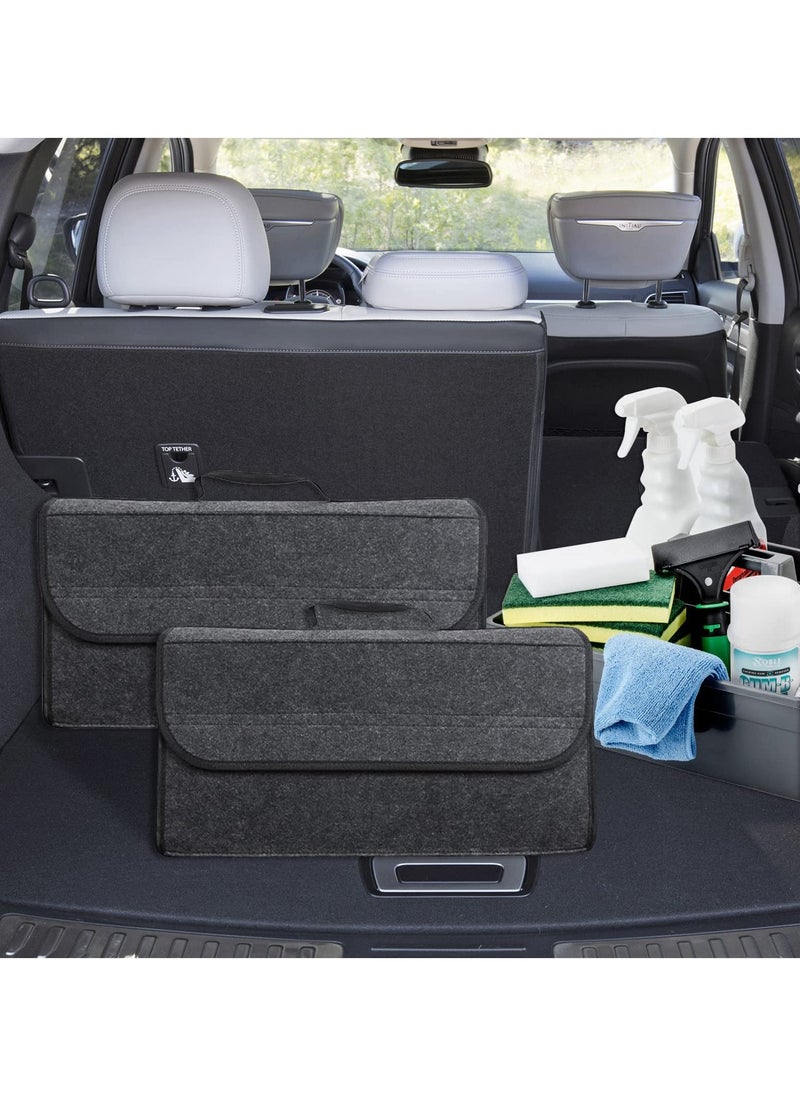 SYOSI - Car Boot Organiser Storage, 2 Pack Car Trunk Organizer, Small Car Trunk Boot Bags Box with Velcro Non Slip Car Accessories Declutter Tools Trunk Boot Tidy Storage Case for vw All Vehicles - Image 1