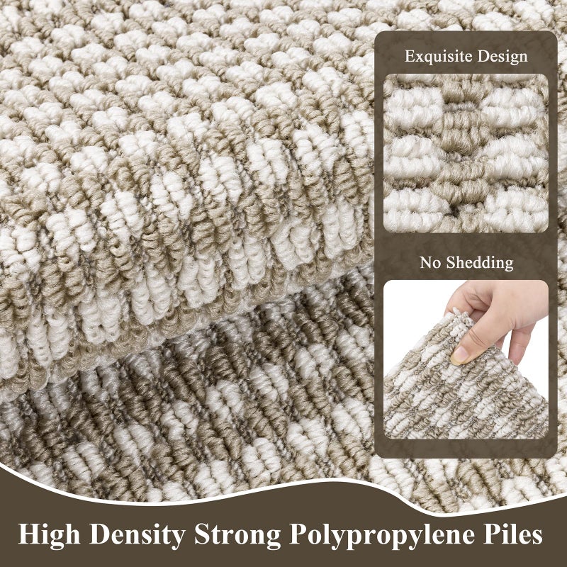 Ileading Hallway Runner Rug 2'x10' Heavy-Duty Durable Entryway Floor Mat with Non Slip Rubber Backing for Busy Traffic Extended Indoor Doormat Machine Washable Beige Kitchen Throw Rug for Corridor - Image 4