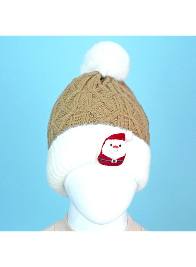LITTLE SURPRISE BOX Brown Santa Christmas Themed Woolen Winter Cap Beanie For Kids - Image 2