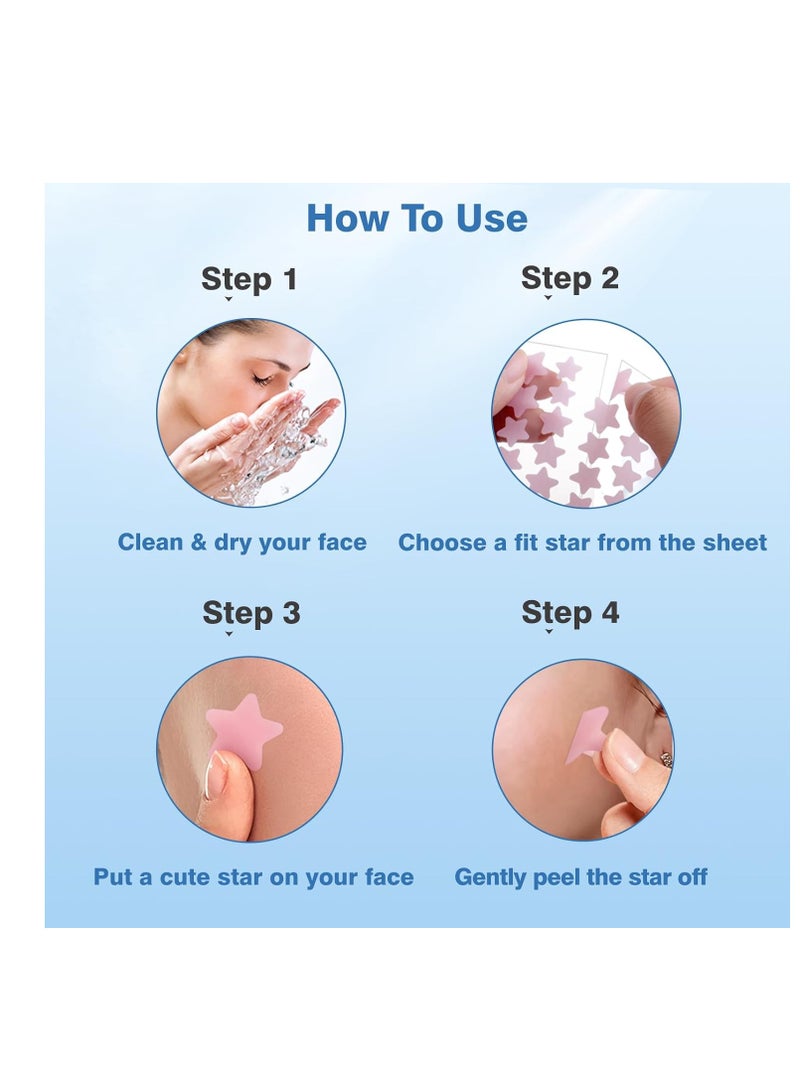 QUSTERE Pimple Patches for Face, Hydrocolloid Acne Patches, Cute Star Zit Covers, Colorful Spot Stickers with Tea Tree, Salicylic Acid & Cica Oil| 3 Sizes (10mm, 12mm & 14mm) |200 Count