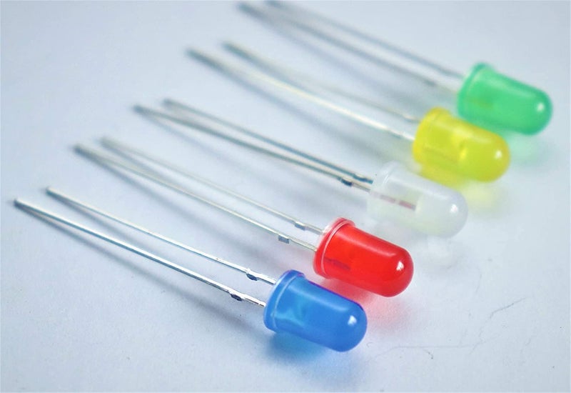 Electronicspices Electronic Spices (Pack of 50) 5mm LED Diodes, Low Voltage Diffused Diode for, Indicator Lights, Science Project Experiment LED Assortment Kit Electronics Components, (10pcs each, Multicolor) - Image 3