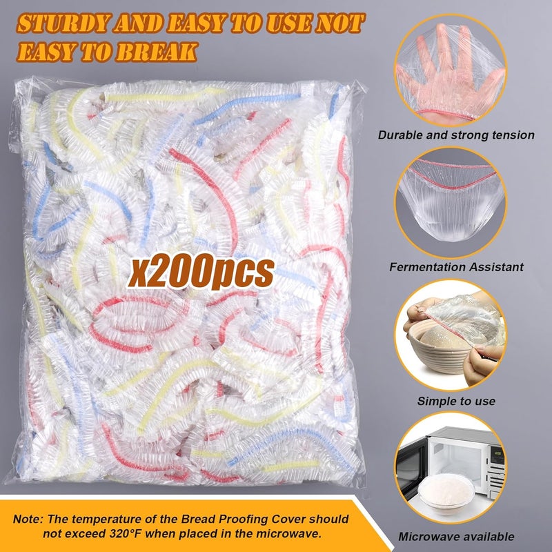 PalkSky Palksky 200PCS Bowl Covers for Bread Proofing Bread Cover for Rising Elastic Plastic Bread Bowl Cover for Bakery Home Baking Sourdough Bowl Basket Cover for Banneton Bread  - Image 5