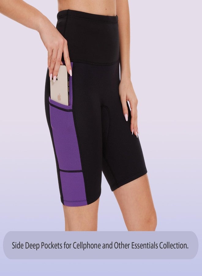 Lemorecn Wetsuit Pants Shorts Women 2mm Purple(1025purple-2XL) - Image 3