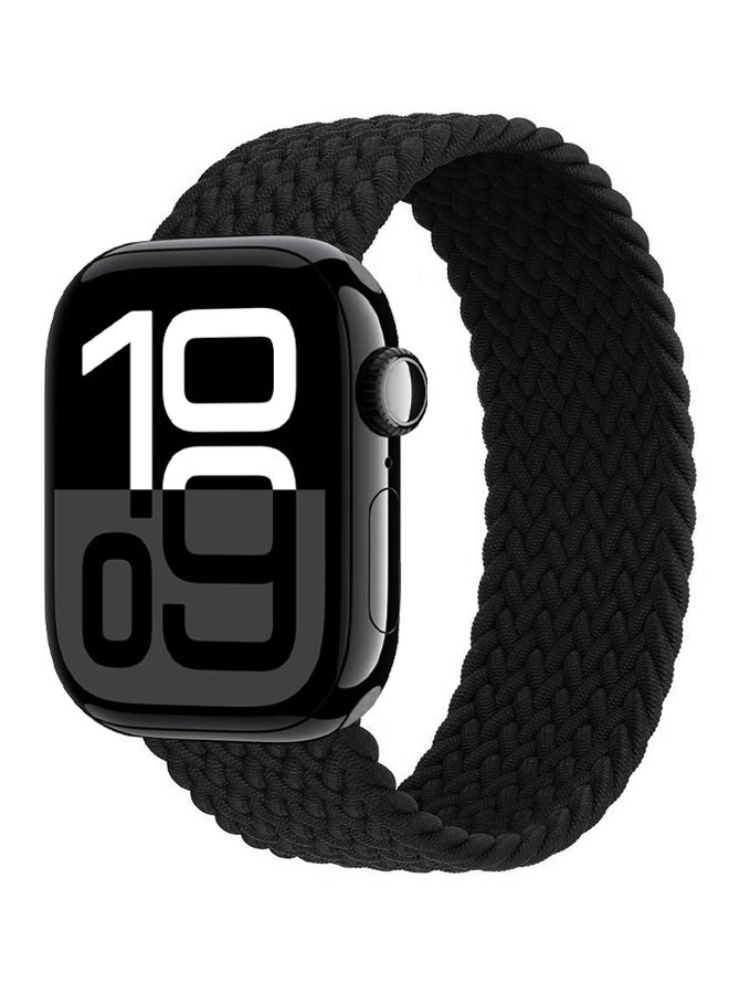 Solo Nylon Band 44mm Size 135-140mm with Metal Lugs Compatible with Apple Watch 44mm 45mm 49mm Series 1-9 SE Ultra 1 Ultra 2 - Black - Image 2