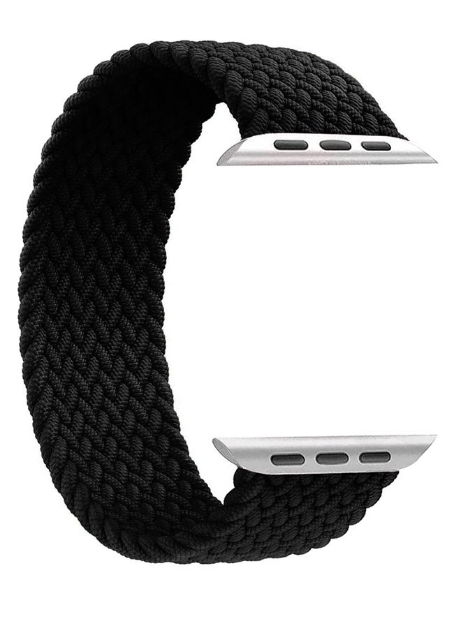 Solo Nylon Band 44mm Size 135-140mm with Metal Lugs Compatible with Apple Watch 44mm 45mm 49mm Series 1-9 SE Ultra 1 Ultra 2 - Black - Image 3