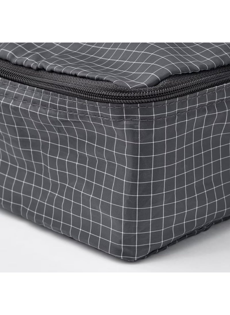 Graidient span Graidient span ikeaa RENSARE Clothes bag set of 3 check patterngrey black  - Image 2