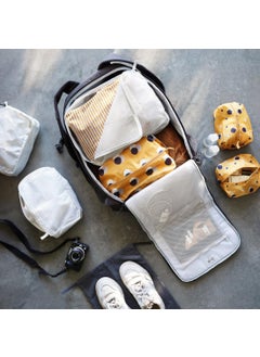 Graidient span Graidient span ikeaa RENSARE Clothes bag set of 3 check patterngrey black  - Image 3