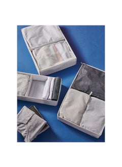 Graidient span Graidient span ikeaa RENSARE Clothes bag set of 3 check patterngrey black  - Image 4