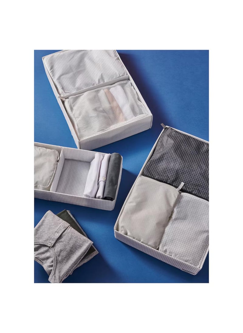 Graidient span Graidient span ikeaa RENSARE Clothes bag set of 3 check patterngrey black  - Image 4