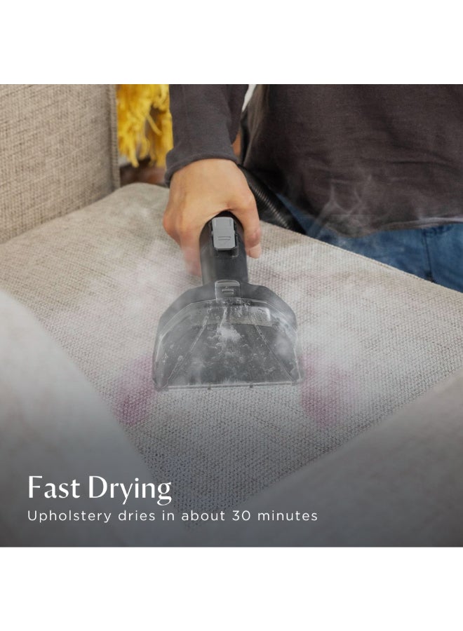 بيسيل بيسل SpotClean HydroSteam 3700E – مكنسة محمولة بتقنية Hydrosteam للتنظيف بقوة البخار، تزيل البقع بفعالية من السجاد والمفروشات والأسطح الصلبة، بتصميم انسيابي وخفيف الوزن | مع ضمان سنتين من بيسل 1000 W 3700E - Image 4