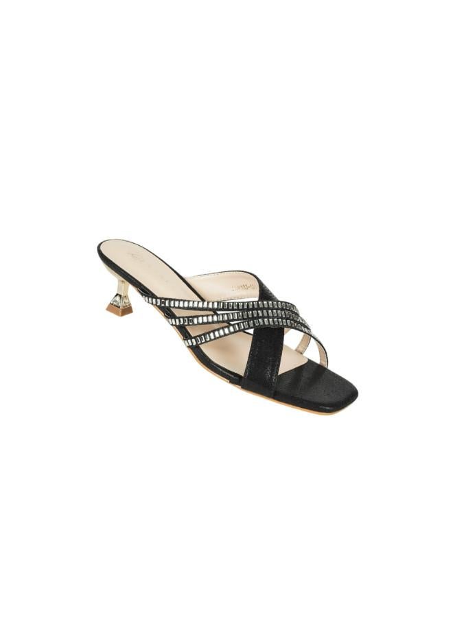 ZAYNA 221-215 Zayna Ladies Kitten Heel Sandals 2G9183-531 Black - Image 2