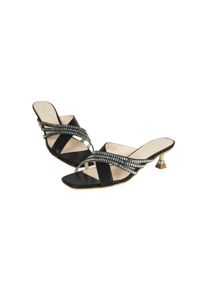 ZAYNA 221-215 Zayna Ladies Kitten Heel Sandals 2G9183-531 Black