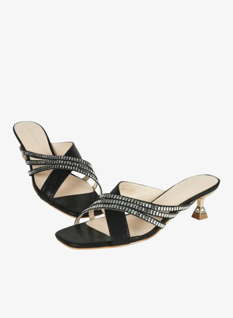 Zayna Black 221-215 Zayna Ladies Kitten Heel Sandals 2G9183-531 Black for Women | Best Price UAE