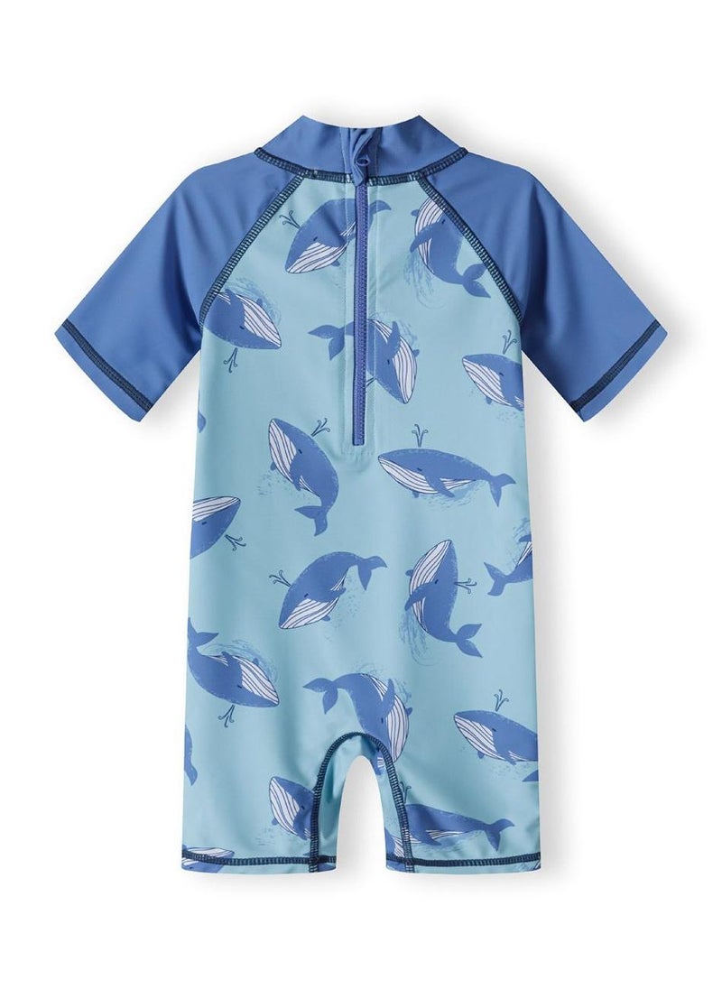 MINOTI Boys rash short sleeve all-in-one with hat light blue - Image 3