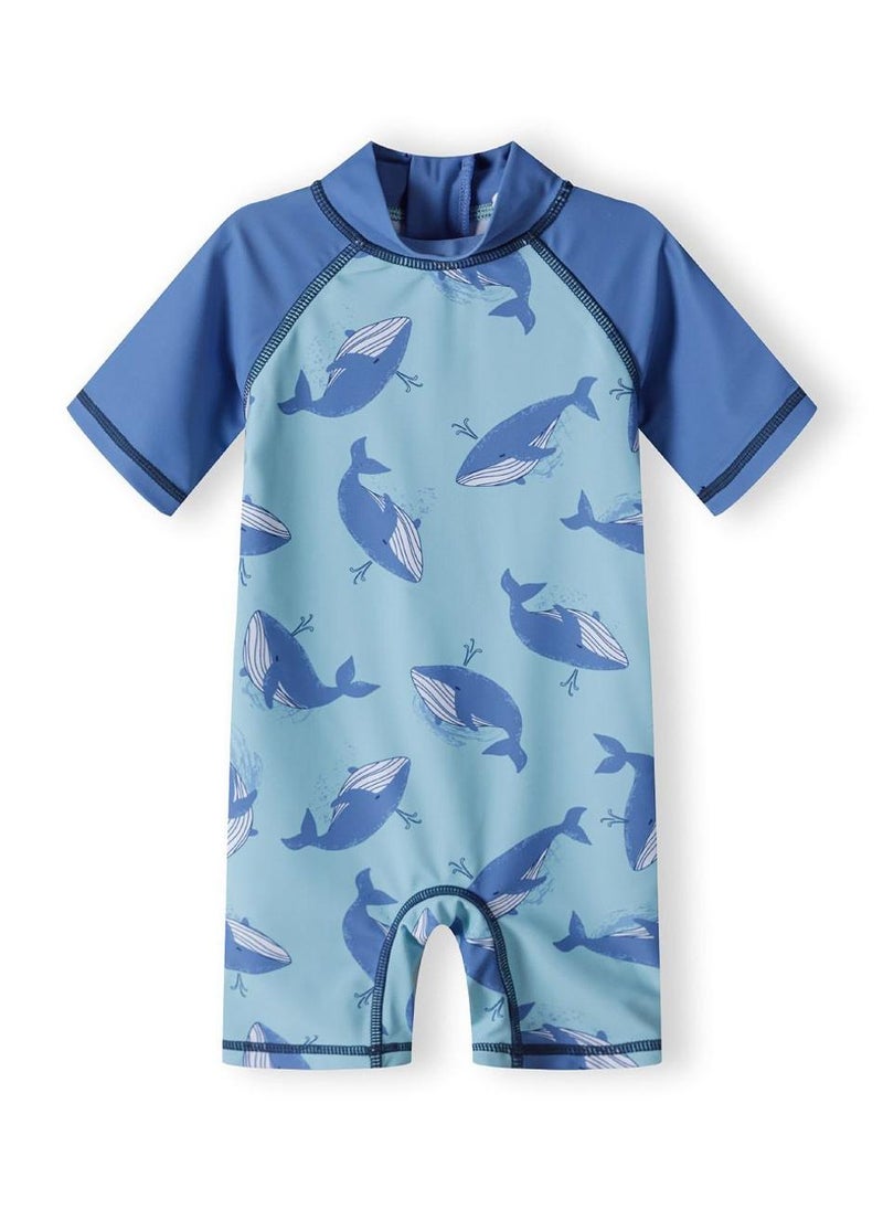 MINOTI Boys rash short sleeve all-in-one with hat light blue - Image 2