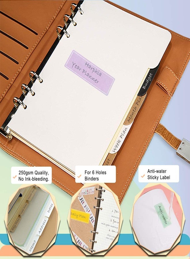 Harphia A5 Index Paper for Budget Binder, 8.19x5.9, 5 Sheets per Set, Total 3 Sets in 3 Colors per Pack for 6 Holes Filofax 6 Ring Binder(Harphia, DIYD-013-A5-Mix) - Image 4