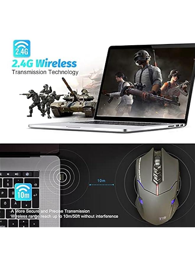 SKY TOUCH Wireless Gaming Mouse with Unique Silent Click, Ergonomic Grips, 2400 DPI, 2 Programmable Side ons, Breathing Backlit, 7-on Design- Black - Image 4
