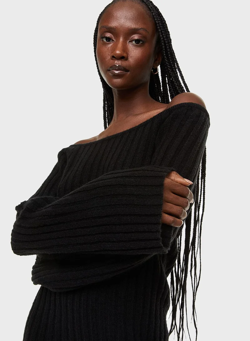 H&M Ribbed Knitted Dress