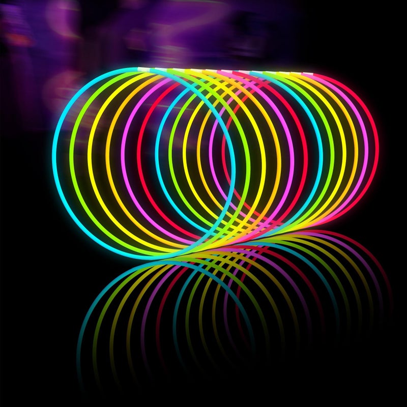 Glow Fever Glow Sticks Bulk 100ct 22'' Glow Necklaces with Connectors, Neon Light Sticks for Party Festivals Raves Concert Birthday Wedding, Multicolor - Image 1