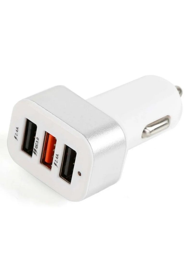 AUTO MATE 3 Ports Usb Car Charger White 61.2 W - Image 1