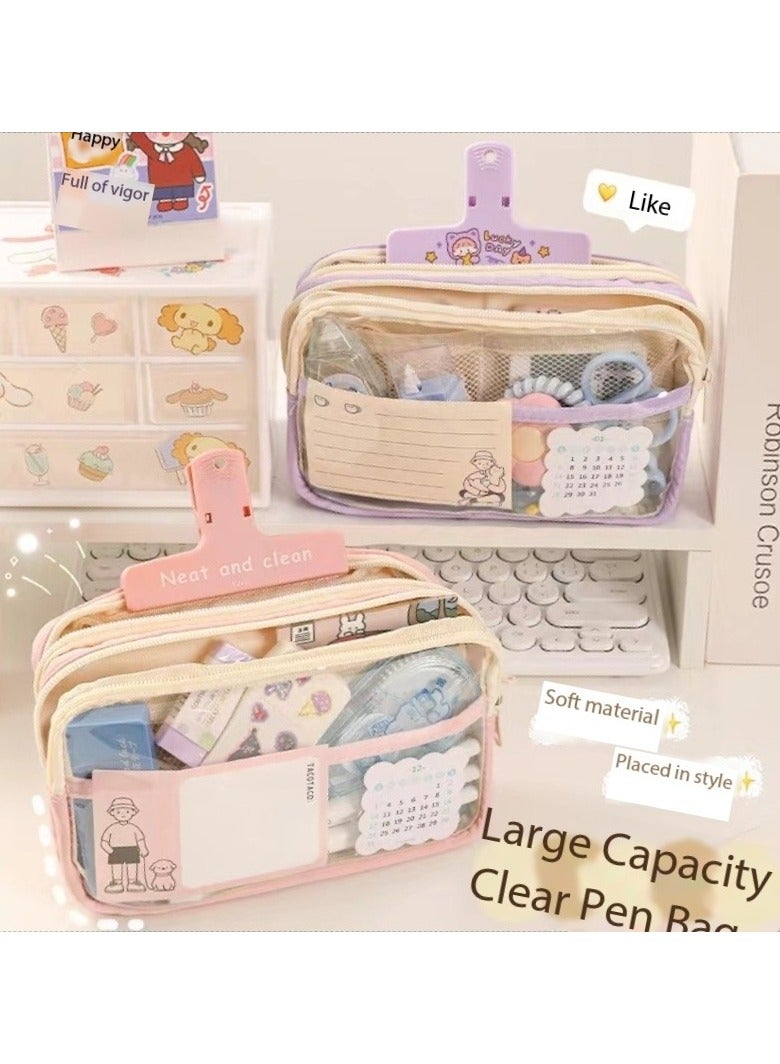 general Large Capacity Transparent Pencil Case, Pencil Case, Simple Stationery Case - Image 3