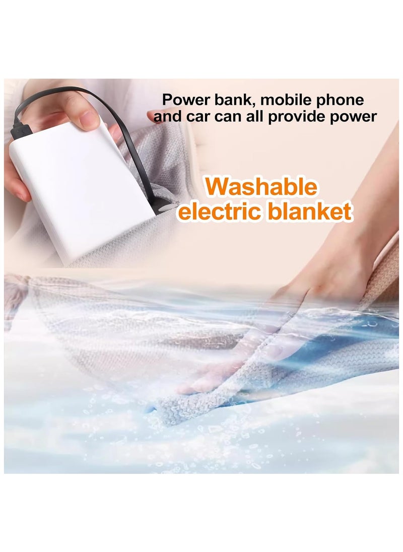General Heated Blanket Washable Portable USB Heated Blanket Shawl Wearable Cordless for Outdoors USB Operated Camping Heated Blanket Softness Heated Poncho Blanket for Women  - Image 3