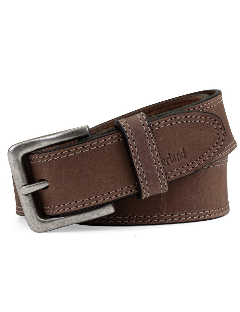 Timberland Men's Classic Leather Jean Belt 1.4 Inches Wide (Big & Tall Available), Dark Brown (Stitched), 36 - Image 2