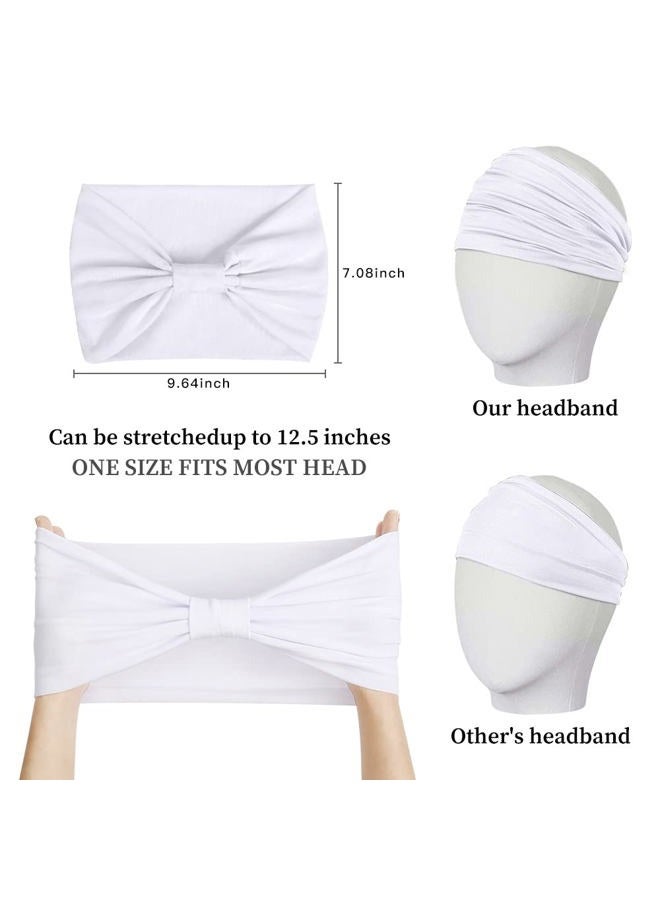 TERSE Headbands for Women 7'' Extra Wide Head Bands Non Slip Boho Women's Hair Band Fashion Knotted Workout Yoga Turban Head Wraps African (4 Packs)  - Image 5