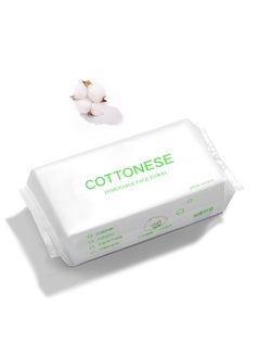 Excefore Disposable Face Towel 100 Counts Facial Cotton Tissue Pure Cotton Dry Wipes Soft Makeup Remover Towel for Sensitive Skin Portable Face Wipesbaby Wipesfacial Wipes Cleansing Wipesremovable  - Image 1