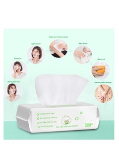 Excefore Disposable Face Towel 100 Counts Facial Cotton Tissue Pure Cotton Dry Wipes Soft Makeup Remover Towel for Sensitive Skin Portable Face Wipesbaby Wipesfacial Wipes Cleansing Wipesremovable  - Image 4