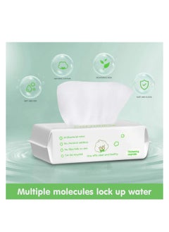 Excefore Disposable Face Towel 100 Counts Facial Cotton Tissue Pure Cotton Dry Wipes Soft Makeup Remover Towel for Sensitive Skin Portable Face Wipesbaby Wipesfacial Wipes Cleansing Wipesremovable  - Image 3