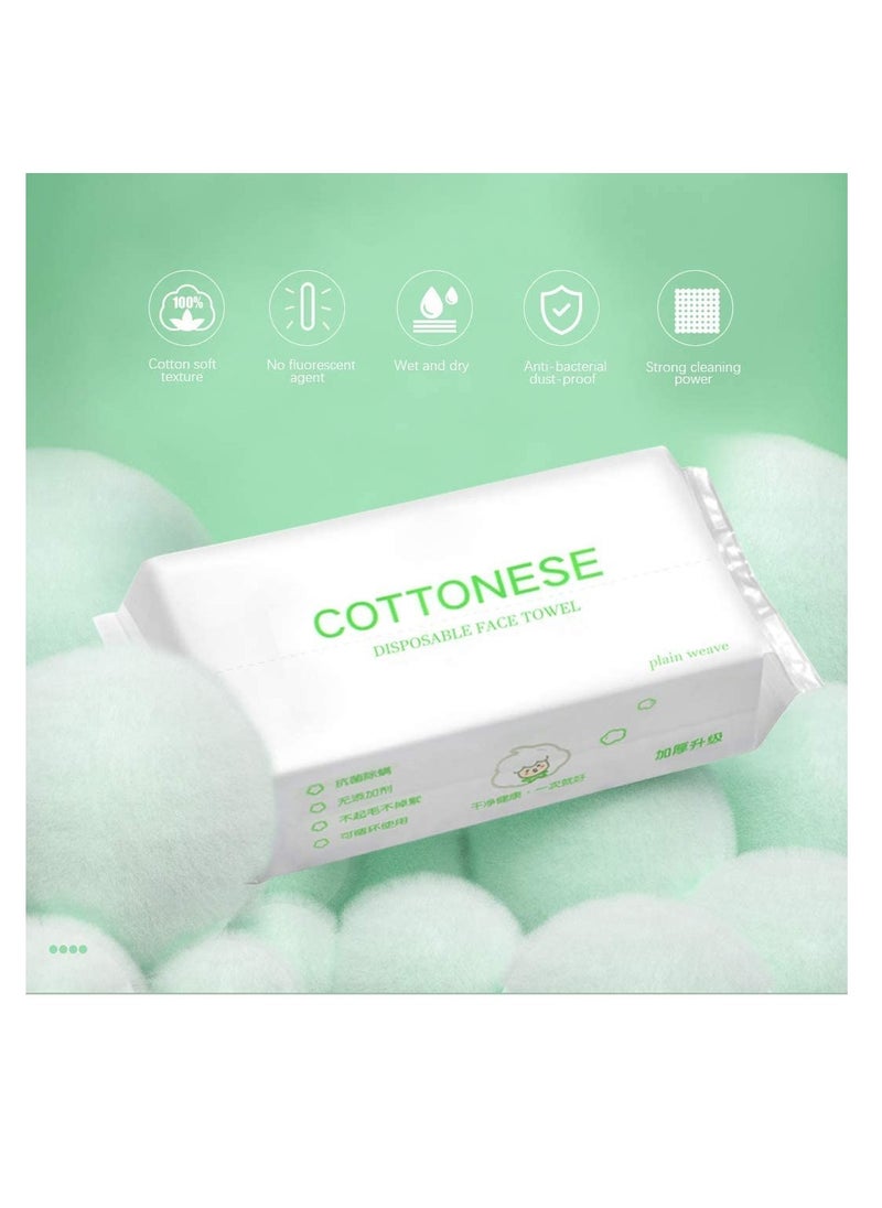 Excefore Disposable Face Towel 100 Counts Facial Cotton Tissue Pure Cotton Dry Wipes Soft Makeup Remover Towel for Sensitive Skin Portable Face Wipesbaby Wipesfacial Wipes Cleansing Wipesremovable  - Image 5