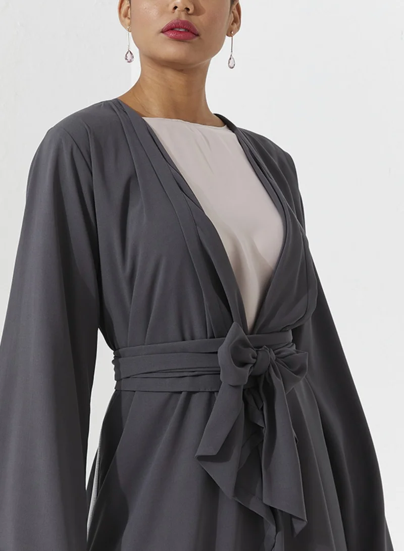 Rosette Abaya Abaya with mix Color embroidered Wide sleeves