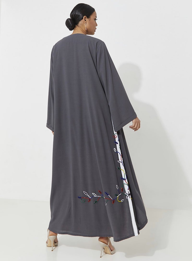 روزيت عباية عباية مطرزة بألوان متنوعة وأكمام واسعة - Image 3