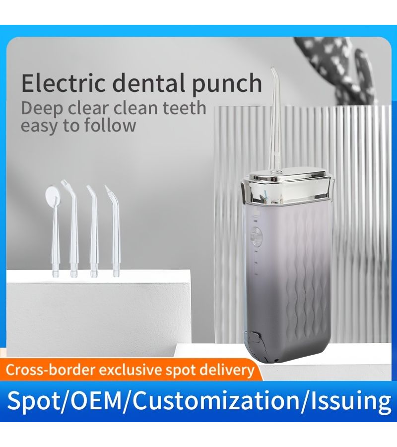 Portable USB Water Flosser Electric Dental Oral Irrigator For Teeth Cleaning And Whitening With 4 Nozzles Detachable Water Tank And USB Rechargeable Wireless Brush Set For Home And Travel Blue - Image 1