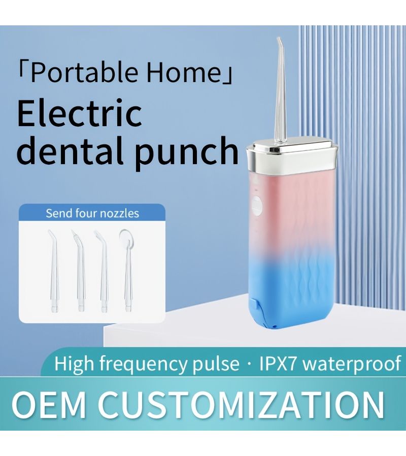 Portable USB Water Flosser Electric Dental Oral Irrigator For Teeth Cleaning And Whitening With 4 Nozzles Detachable Water Tank And USB Rechargeable Wireless Brush Set For Home And Travel Blue - Image 4