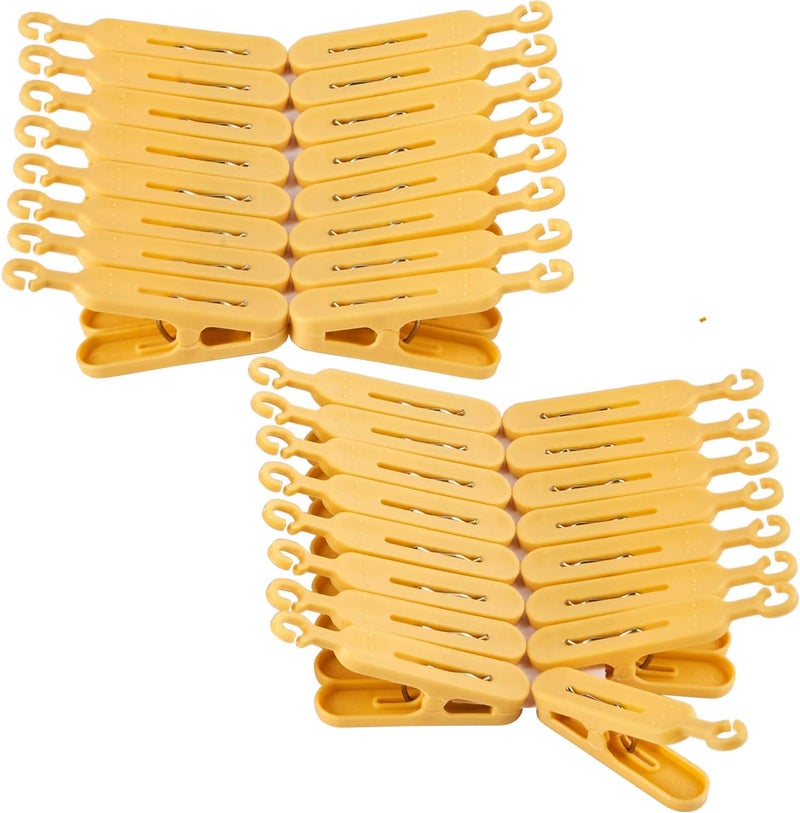 Foshine Drip Hanger Foldable Clip Hangers Plastic with 32 Drying Clips Wind-Proof Hook Underwear Hanger with Clips Laundry Drying Rack Hanger for Socks Bras Lingerie Cloand Plastic ClothesPins - Image 5