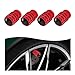 Dickno 4 PCS Tire Valve Stem Caps Leakproof Car Tire Air Valve Stem Covers with Rubber Ring Corrosion Resistant Auto Tire Valve Stem Cap Cover Universal Vehicle Accessories Red Normal - Image 2