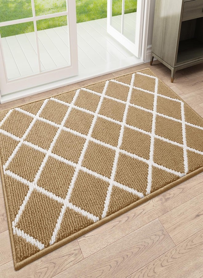 Finchitty Indoor Door Mat, Dirt Resistant and Absorbent, Low-Profile, Non-Slip, Washable Inside Floor Mats for Front Door, Back, and Entrance, 32" x 20", Beige - Image 1