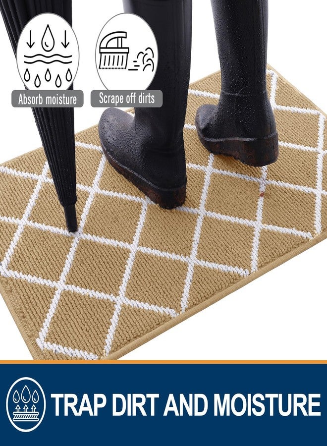 Finchitty Indoor Door Mat, Dirt Resistant and Absorbent, Low-Profile, Non-Slip, Washable Inside Floor Mats for Front Door, Back, and Entrance, 32" x 20", Beige - Image 2