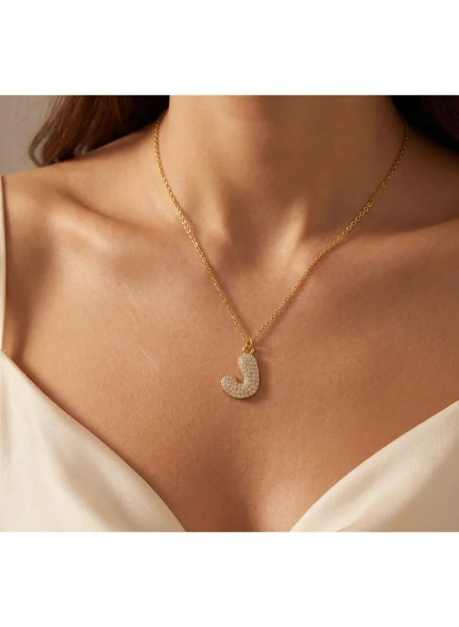 Rovaux Letter J Bubble Initial Necklace