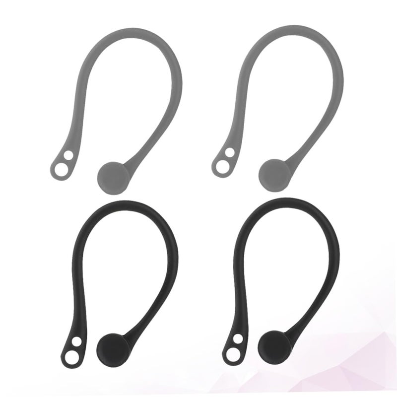 Anti Slip Silicone Ear Hooks For Running Earbuds Grey Pair - Image 3