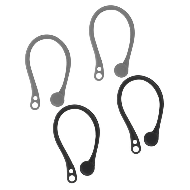 Anti Slip Silicone Ear Hooks For Running Earbuds Grey Pair - Image 4